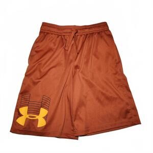 Under Armour Boy's HeatGear Loose Fit Athletic Shorts Size M Rust Orange Style 1
